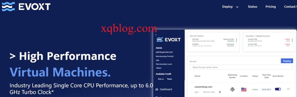 Evoxt香港/韩国/日本/德国/瑞士VPS主机月付2.99美元起-VPS推荐网